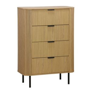260 000011 8 Chest of 4 drawers Scandi pakoworld in natural color 79x46x115cmIndoor furniture > Drawers-consoles