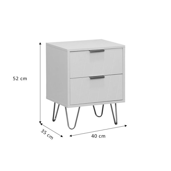 260 000013 3 11 Nightstand Culture pakoworld with 2 drawers in white color with golden legs 40x35x52cmIndoor furniture > Bedside tables