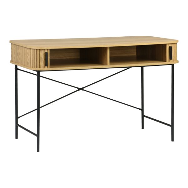260 000024 2 4 Work desk Scandi pakoworld MDF/Metal in natural color with black metal legs 120x60x76.5cmOffice furniture > Working desk