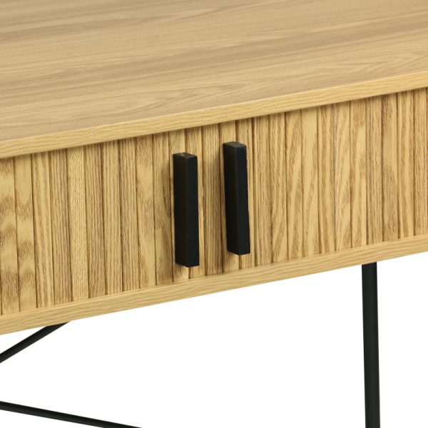 260 000024 3 4 Work desk Scandi pakoworld MDF/Metal in natural color with black metal legs 120x60x76.5cmOffice furniture > Working desk