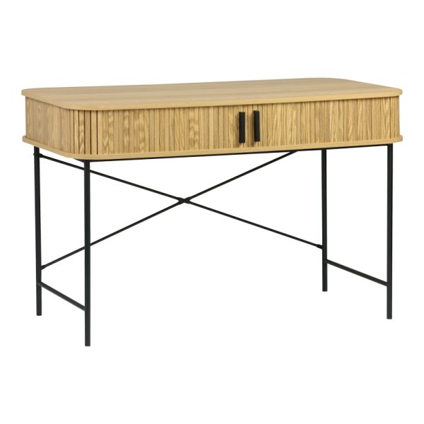 260 000024 7 Work desk Scandi pakoworld MDF/Metal in natural color with black metal legs 120x60x76.5cmOffice furniture > Working desk