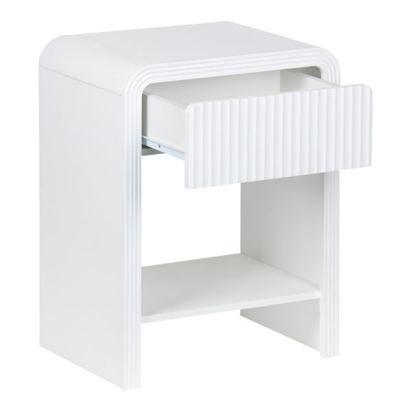 260 000026 2 13 Nightstand Zeplen pakoworld MDF in white color 40x30x53cmIndoor furniture > Bedside tables