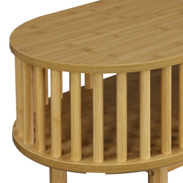 260 000027 4 9 Console Nodial pakoworld MDF/Bamboo in natural color 120x39x85cmIndoor furniture > Drawers-consoles