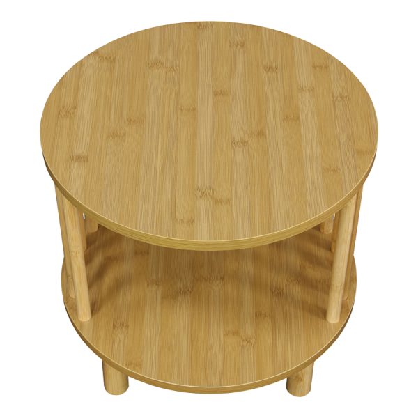260 000028 3 10 Bedside table Nodial pakoworld MDF/Bamboo in natural color D40x40cmIndoor furniture > Bedside tables