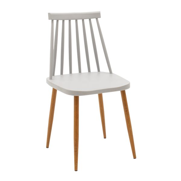 262 000015 9 Chair Aurora pakoworld PP grey-natural leg 43x48x79cmIndoor furniture > Chairs
