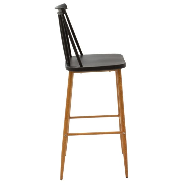 262 000018 2 4 Bar stool Aurora pakoworld PP black-natural 42x49x109εκIndoor furniture > Bar stools