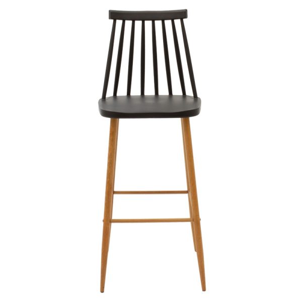 262 000018 3 4 Bar stool Aurora pakoworld PP black-natural 42x49x109εκIndoor furniture > Bar stools