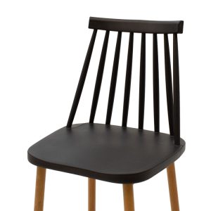 262 000018 4 4 Bar stool Aurora pakoworld PP black-natural 42x49x109εκIndoor furniture > Bar stools