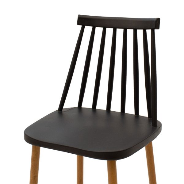 262 000018 4 4 Bar stool Aurora pakoworld PP black-natural 42x49x109εκIndoor furniture > Bar stools