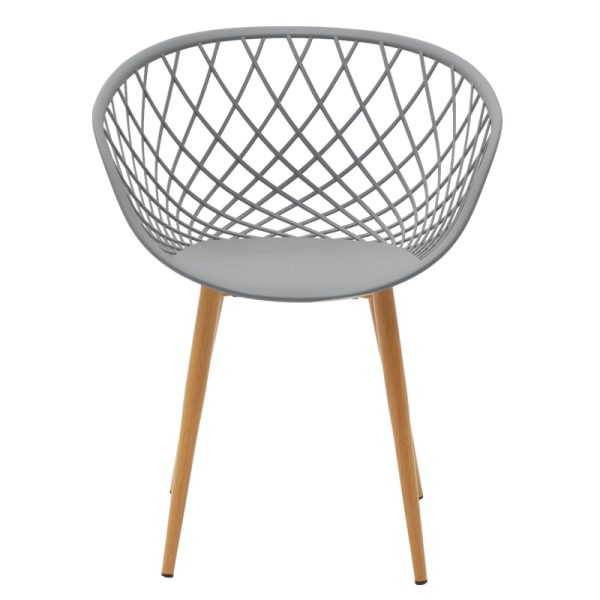 262 000024 3 9 Armchair Ezra pakoworld grey pp-natural metal leg 62x42x82cmIndoor furniture > Armchairs