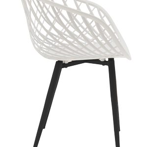 262 000026 2 5 Armchair Ezra pakoworld white pp-black metal leg 62x42x82cmIndoor furniture > Armchairs