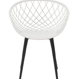 262 000026 3 5 Armchair Ezra pakoworld white pp-black metal leg 62x42x82cmIndoor furniture > Armchairs