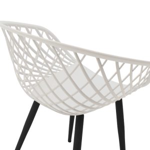 262 000026 4 5 Armchair Ezra pakoworld white pp-black metal leg 62x42x82cmIndoor furniture > Armchairs