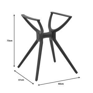 262 000041 3 2 Table bash Herno pakoworld black pp 60x61x73cmProfessional furniture > Table Bases