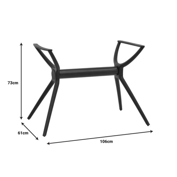 262 000043 4 3 Table bash Herno pakoworld black pp 106x61x73cmProfessional furniture > Table Bases