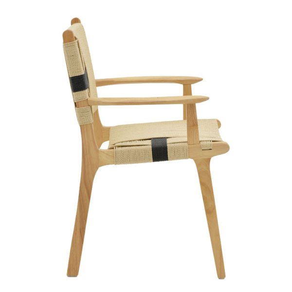 263 000005 2 3 Armchair Olivier pakoworld natural black beech wood-natural rope 62x60x85cmBOHO CHIC > Chairs and Armchairs