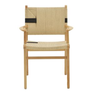 263 000005 3 3 Armchair Olivier pakoworld natural black beech wood-natural rope 62x60x85cmBOHO CHIC > Chairs and Armchairs