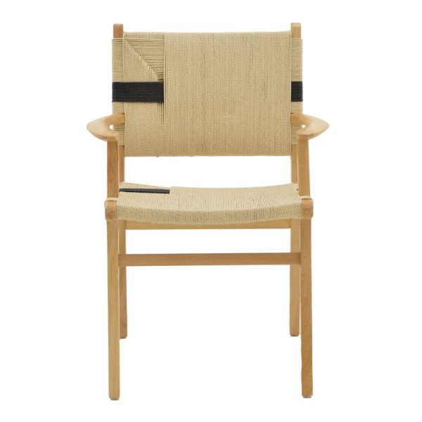 263 000005 3 3 Armchair Olivier pakoworld natural black beech wood-natural rope 62x60x85cmBOHO CHIC > Chairs and Armchairs
