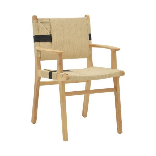 263 000005 6 Armchair Olivier pakoworld natural black beech wood-natural rope 62x60x85cmBOHO CHIC > Chairs and Armchairs