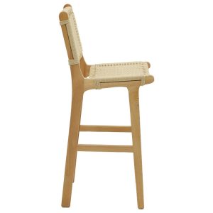 263 000008 2 10 Bar stool Julien pakoworld natural rubberwood-natural rope 45x46x95cmBOHO CHIC > Stools