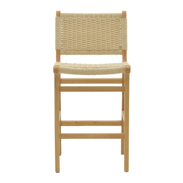 263 000008 3 10 Bar stool Julien pakoworld natural rubberwood-natural rope 45x46x95cmBOHO CHIC > Stools