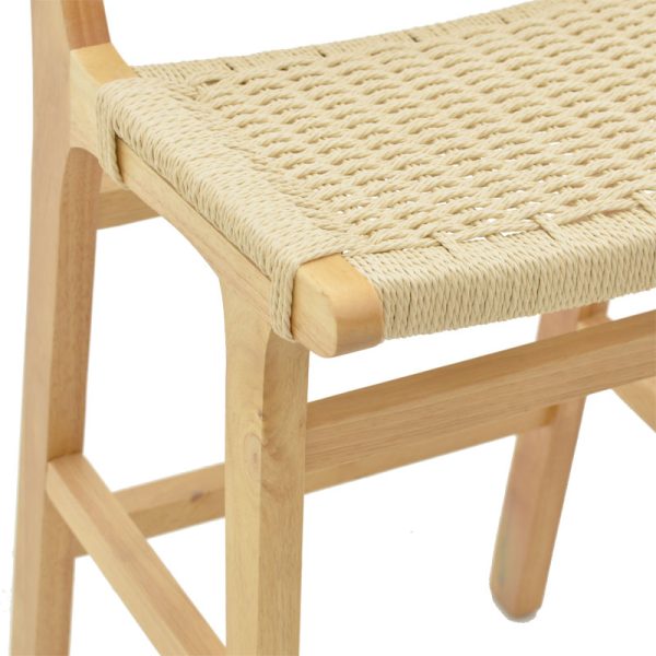 263 000008 4 10 Bar stool Julien pakoworld natural rubberwood-natural rope 45x46x95cmBOHO CHIC > Stools