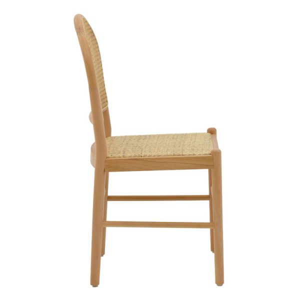 263 000010 2 4 Chair Alessia pakoworld natural beech wood- rattan natural 43x40x89cmBOHO CHIC > Chairs and Armchairs