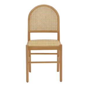 263 000010 3 4 Chair Alessia pakoworld natural beech wood- rattan natural 43x40x89cmBOHO CHIC > Chairs and Armchairs