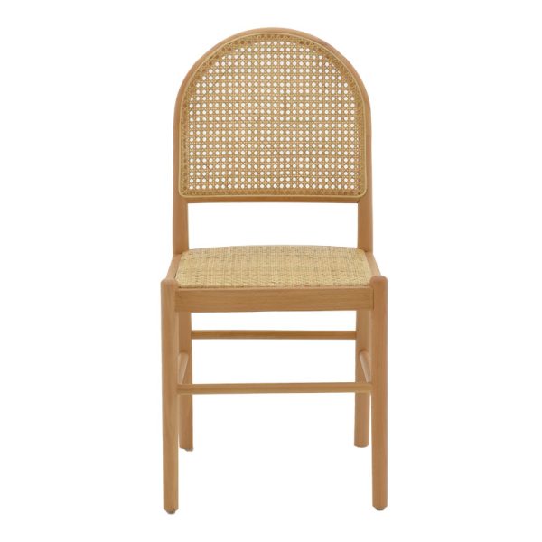 263 000010 3 4 Chair Alessia pakoworld natural beech wood- rattan natural 43x40x89cmBOHO CHIC > Chairs and Armchairs