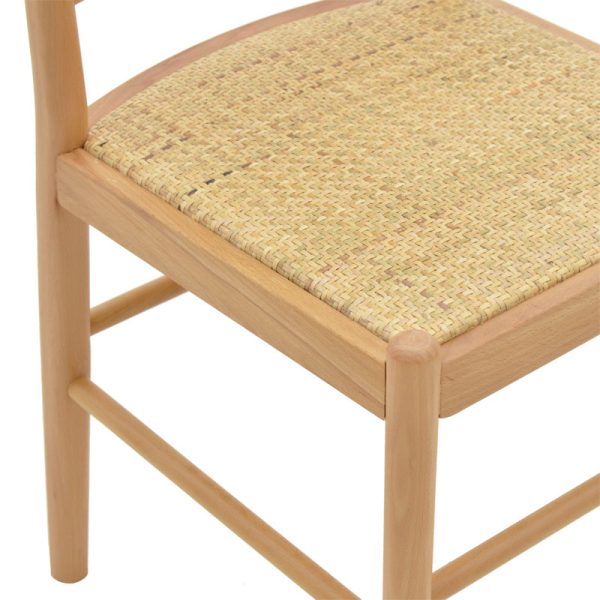 263 000010 4 4 Chair Alessia pakoworld natural beech wood- rattan natural 43x40x89cmBOHO CHIC > Chairs and Armchairs