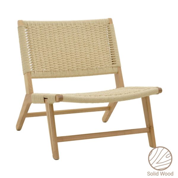 263 000012 9 Armchair Filippo pakoworld natural beech wood-natural rope 68x72x74cmBOHO CHIC > Chairs and Armchairs