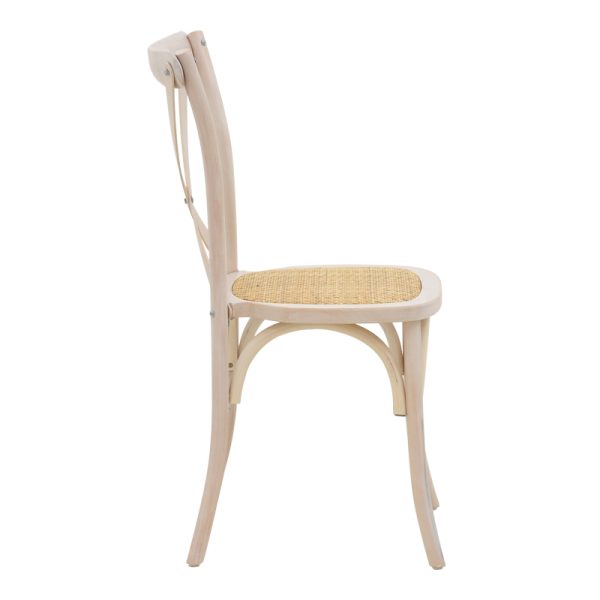 263 000021 2 3 Chair Dylon pakoworld stackable white wash beech wood-rattan natural seat 48x52x89cmBOHO CHIC > Chairs and Armchairs