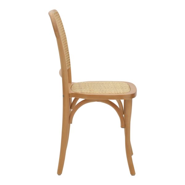 263 000027 2 4 Chair stackable Kalliope pakoworld natural beech wood-natural rattan 45x50x89cmBOHO CHIC > Chairs and Armchairs