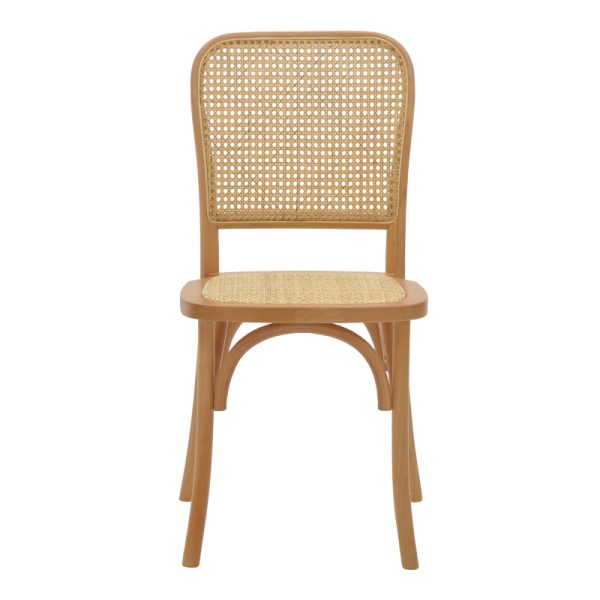 263 000027 3 4 Chair stackable Kalliope pakoworld natural beech wood-natural rattan 45x50x89cmBOHO CHIC > Chairs and Armchairs