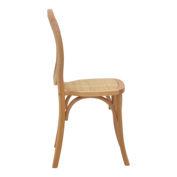 263 000030 2 3 Chair stackable Camil pakoworld natural beech wood-natural rattan 45x50x94cmBOHO CHIC > Chairs and Armchairs