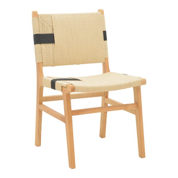 263 000036 12 Julien chair pakoworld rubberwood and rope upholstery in natural-black color 61x54x85cmBOHO CHIC > Chairs and Armchairs