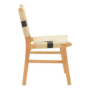 263 000036 2 9 Julien chair pakoworld rubberwood and rope upholstery in natural-black color 61x54x85cmBOHO CHIC > Chairs and Armchairs