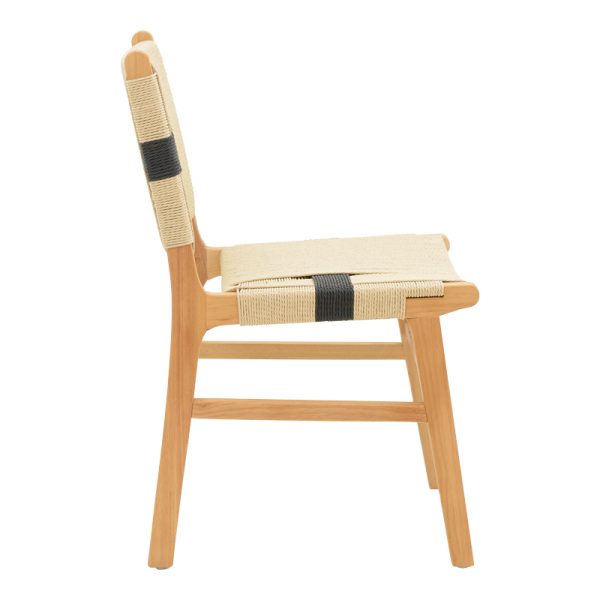 263 000036 2 9 Julien chair pakoworld rubberwood and rope upholstery in natural-black color 61x54x85cmBOHO CHIC > Chairs and Armchairs