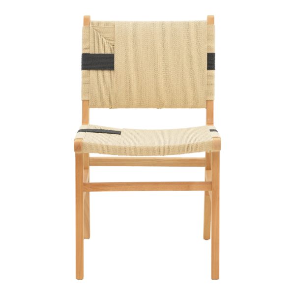 263 000036 3 9 Julien chair pakoworld rubberwood and rope upholstery in natural-black color 61x54x85cmBOHO CHIC > Chairs and Armchairs