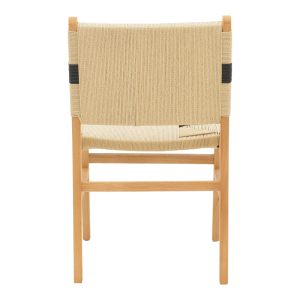 263 000036 4 9 Julien chair pakoworld rubberwood and rope upholstery in natural-black color 61x54x85cmBOHO CHIC > Chairs and Armchairs