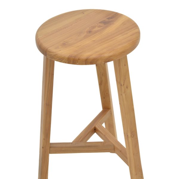 263 000038 2 5 Bar stool Fabrio pakoworld elm wood in natural shade Φ38x71cmBOHO CHIC > Stools
