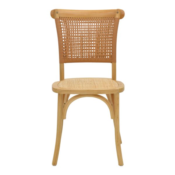 263 000041 3 2 Chair Karley pakoworld natural beech wood-natural rattan seat 48x52x89cmBOHO CHIC > Chairs and Armchairs