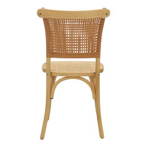 263 000041 4 2 Chair Karley pakoworld natural beech wood-natural rattan seat 48x52x89cmBOHO CHIC > Chairs and Armchairs