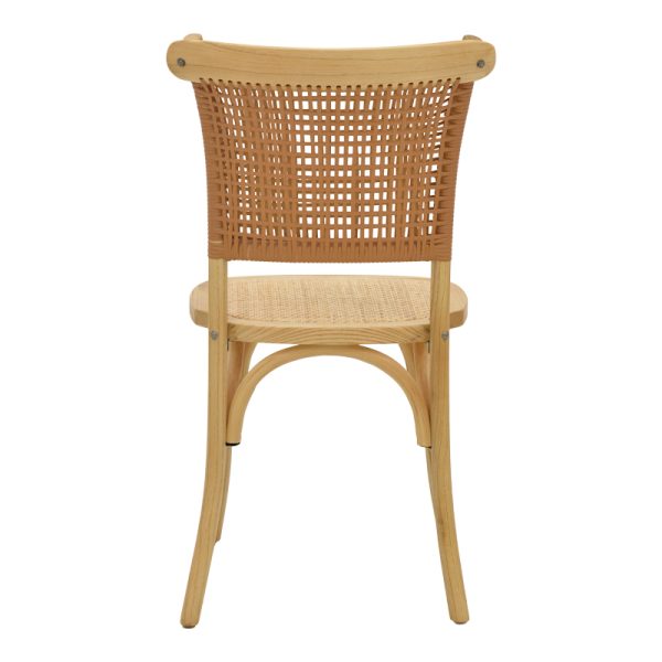 263 000041 4 2 Chair Karley pakoworld natural beech wood-natural rattan seat 48x52x89cmBOHO CHIC > Chairs and Armchairs