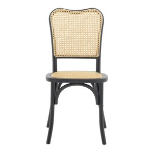 263 000043 3 2 Chair stackable Zozele pakoworld natural rattan pe-black toon wood 45x51x88cmBOHO CHIC > Chairs and Armchairs