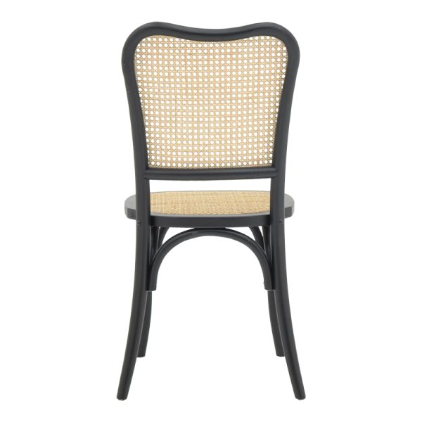 263 000043 4 2 Chair stackable Zozele pakoworld natural rattan pe-black toon wood 45x51x88cmBOHO CHIC > Chairs and Armchairs