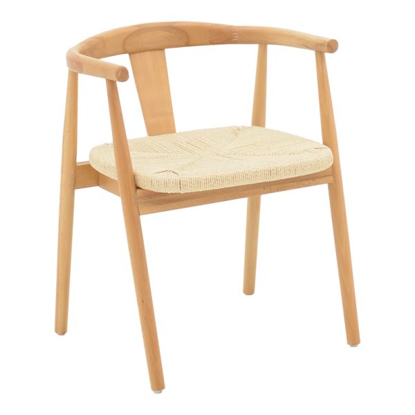 263 000048 10 Gernine armchair pakoworld solid beech wood and rope in natural shade 56x49x73cmBOHO CHIC > Chairs and Armchairs
