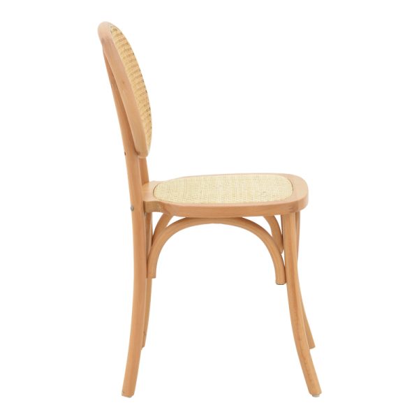 263 000053 2 3 Zoel pakoworld stackable chair beech wood and rattan in natural shade 45x52x82cmBOHO CHIC > Chairs and Armchairs