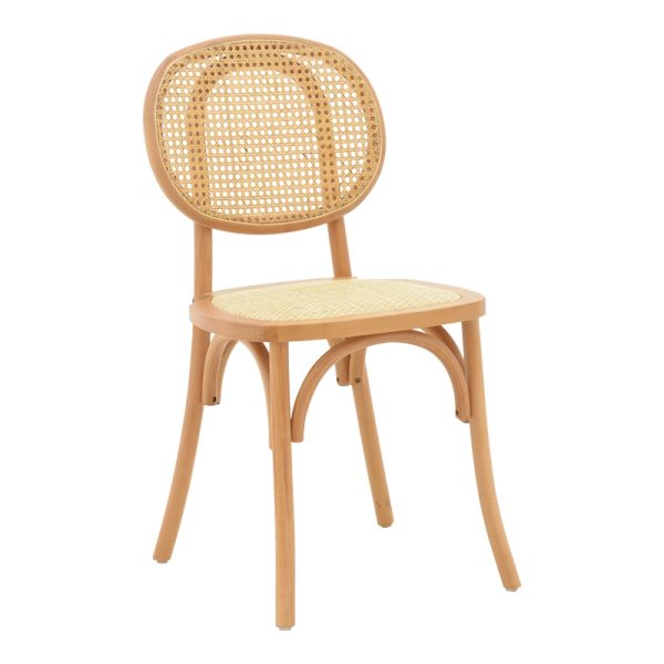 263 000053 6 Zoel pakoworld stackable chair beech wood and rattan in natural shade 45x52x82cmBOHO CHIC > Chairs and Armchairs
