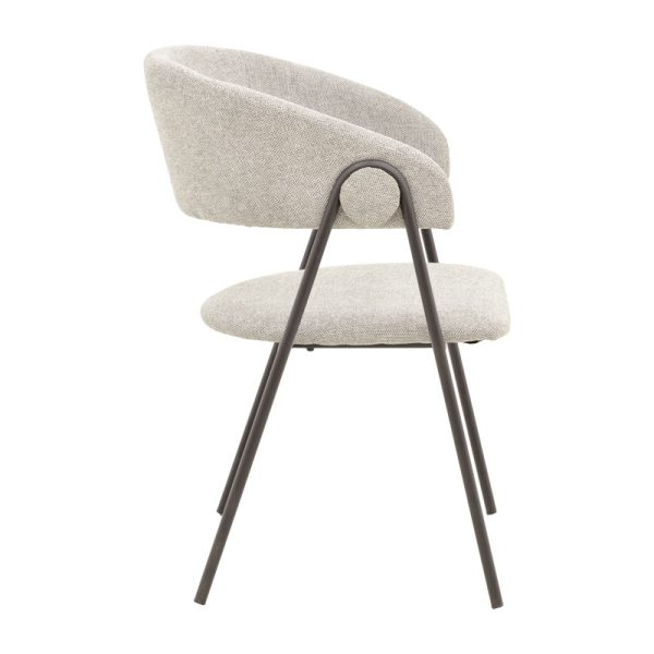 264 000001 2 7 Chair Rachele pakoworld light grey fabric-black metal leg 52x53x83cmIndoor furniture > Chairs